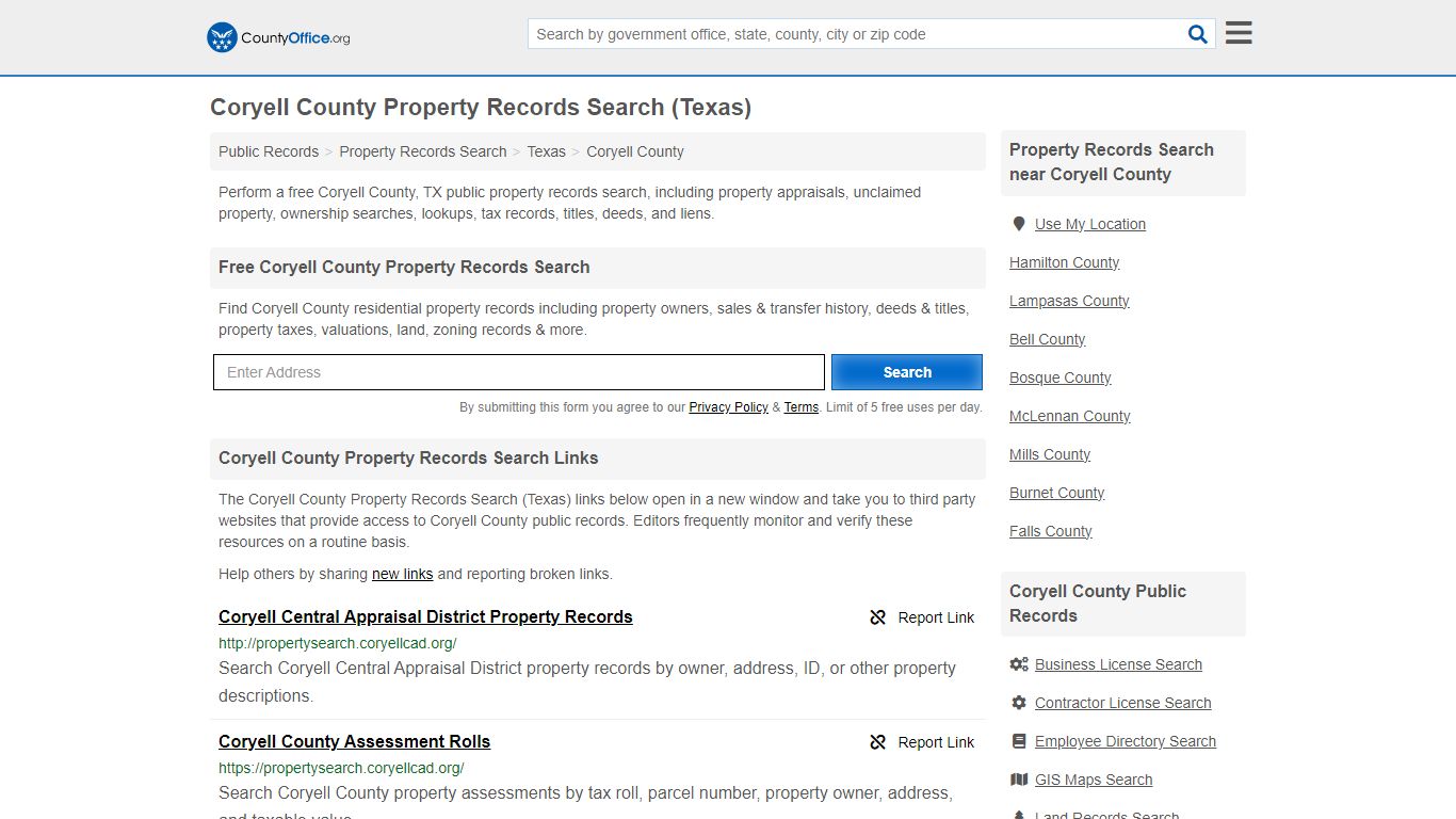 Coryell County Property Records Search (Texas) - County Office
